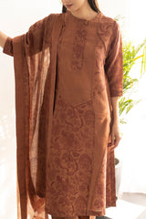 Screen Printed kurta with hand tendered-chawal-taka