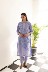 Screen printed chanderi silk Kurta set