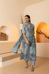 Screen printed chanderi silk Kurta set