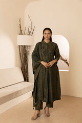 Screen printed chanderi silk Kurta set