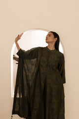 Screen printed chanderi silk Kurta set