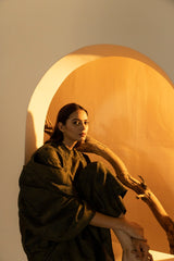 Screen printed chanderi silk Kurta set