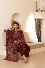 Screen printed chanderi silk Kurta set