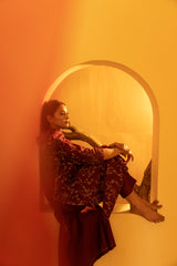 Screen printed chanderi silk Kurta set