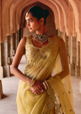 Mehraab Intricate Pale Yellow Saree Set