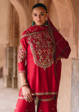 Mehraab Zardozi Red Garara set