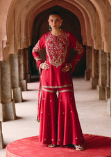 Mehraab Zardozi Red Garara set