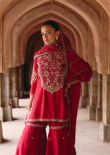 Mehraab Zardozi Red Garara set