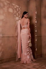 Blossom Pink Sitara Pre- stitched ruffles saree