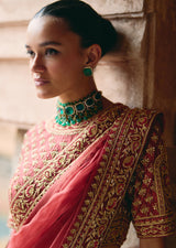 Mehraab Dusty Rust Saree Set