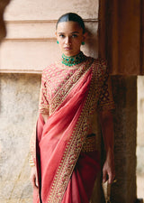 Mehraab Dusty Rust Saree Set