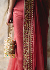 Mehraab Dusty Rust Saree Set
