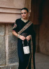 Mehraab Black Saree set