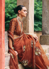 Mehraab Rust brown Saree set
