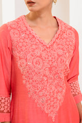 Sophisticated moonga silk kurta set