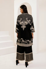 Black and beige short kurta