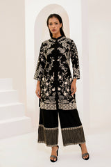 Black and beige short kurta