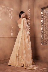 Beige Sitara bead and sequin work lehenga