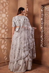 Roman Silver Sitara Lehenga
