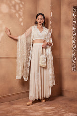 Chantily white plazo pant