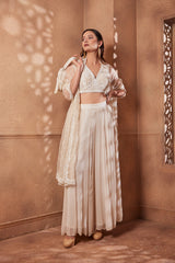 Chantily white plazo pant