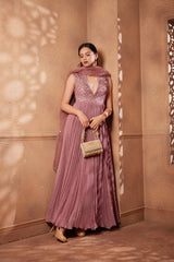 Onion Pink Sitara georgette anarkali