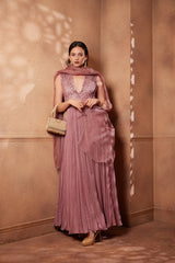Onion Pink Sitara georgette anarkali
