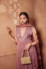 Onion Pink Sitara georgette anarkali