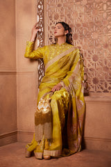 Mustard Sitara printed motifs saree