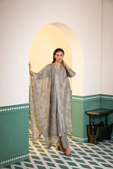 Screen printed chanderi silk Kurta set