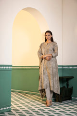 Screen printed chanderi silk Kurta set