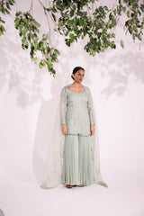 Elegant embroidered gharara set