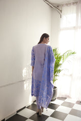 Screen printed chanderi silk Kurta set