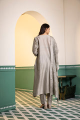 Screen printed chanderi silk Kurta set