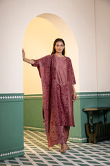 Screen Printed kurta with hand tendered-chawal-taka