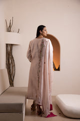Rose gold Silk kurta with a chanderi silk dupatta