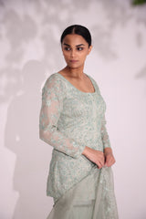 Elegant embroidered gharara set