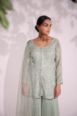 Elegant embroidered gharara set