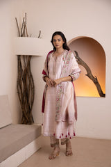 Rose gold Silk kurta with a chanderi silk dupatta