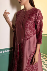 Screen Printed kurta with hand tendered-chawal-taka