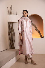 Rose gold Silk kurta with a chanderi silk dupatta