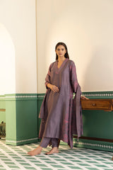 Screen Printed side panel kurta set With Printed dupatta