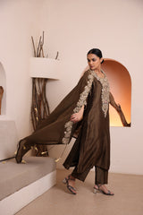 Juniper green Raw silk kurta