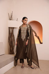 Juniper green Raw silk kurta