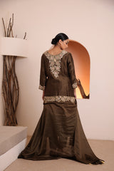 Juniper green Raw silk kurta