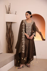 Juniper green Raw silk kurta