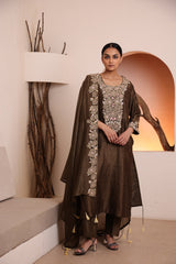 Juniper green Raw silk kurta