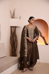 Juniper green Raw silk kurta