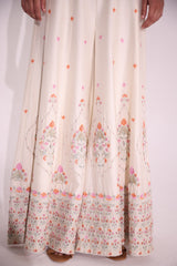 Ivory Afreen embroidered jump suit with a flowy bottom