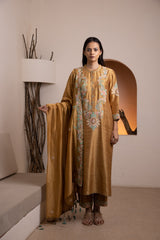 Silk Golden front placket kurta